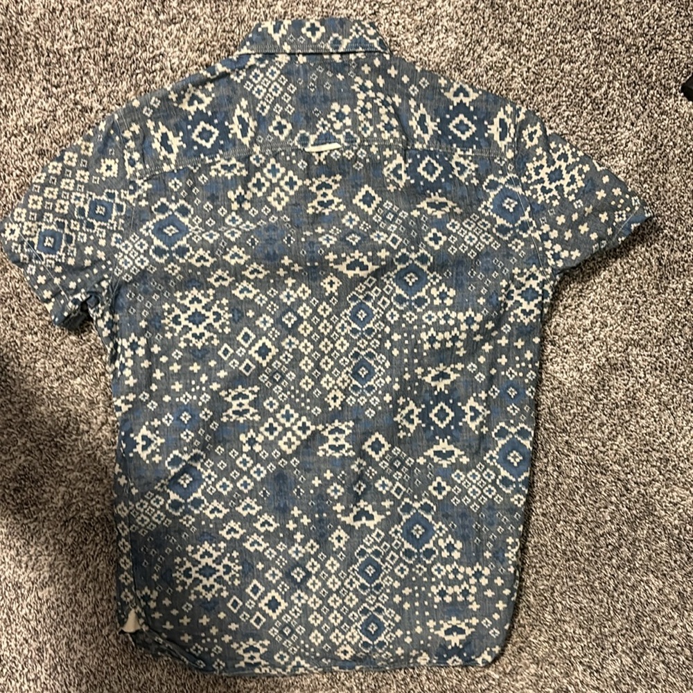 Gap Button Up With Cool Unique Pattern. Blue Gray - image 2